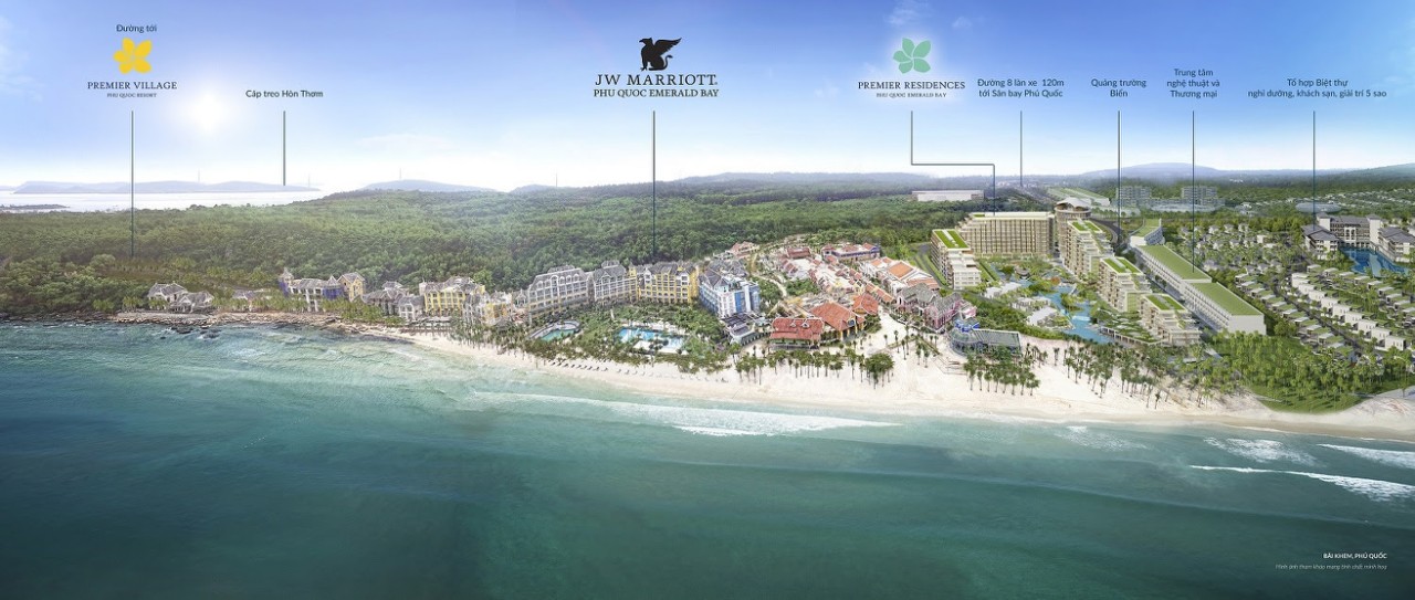 Quần thể du lịch nghỉ dưỡng Bãi Kem thuộc quần thể tỷ đô của SunGroup tại Nam Phú Quốc